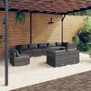 vidaXL Set Divani da Giardino 9 pz con Cuscini in Polyrattan Grigio