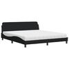 vidaXL Letto con Materasso Dover Nero 180x200 cm in Tessuto
