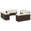 vidaXL Set Divani da Giardino 12 pz con Cuscini Marrone in Polyrattan