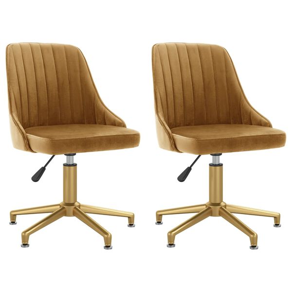 vidaXL Sedie da Pranzo Girevoli 2 pz Marroni in Velluto