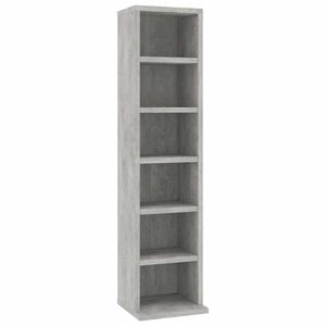 vidaXL Mobile Porta CD Grigio Cemento 21x20x88 cm in Legno Multistrato