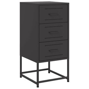 vidaXL Comodino Nero 36x39x78 cm in Acciaio