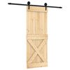 vidaXL Porta scorrevole Naturale e Nero 80 x 210 cm
