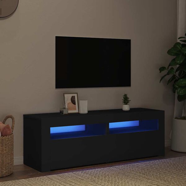 vidaXL Mobile Porta TV con Luci LED Nero 120x35x40 cm