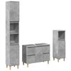 vidaXL Set Mobili da Bagno 3 pz Grigio Cemento in Legno Multistrato