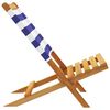 vidaXL Sedie da Giardino Pieghevoli 4pz Blu e Bianco Tessuto e Legno