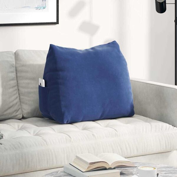 vidaXL Cuscino per Schiena Blu Polizia 60 x 20 x 50 cm