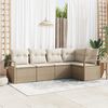 vidaXL Set di divani con cuscino 5 pcs Beige polyrattan