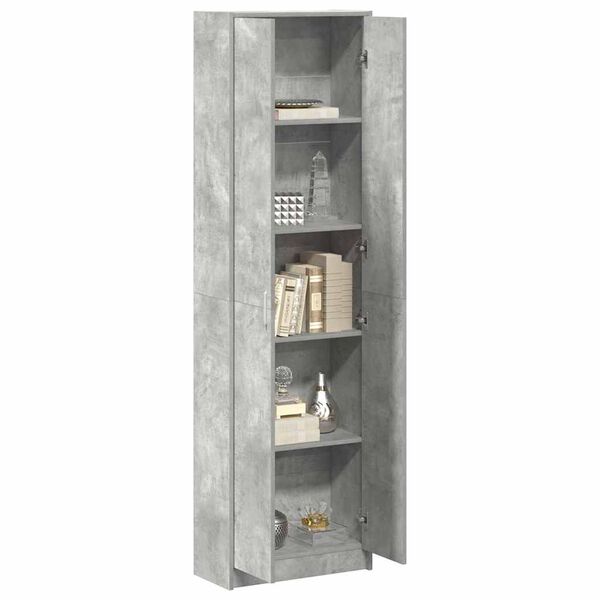 vidaXL Guardaroba Grigio cemento 55 x 25 x 189 cm Legno multistrato