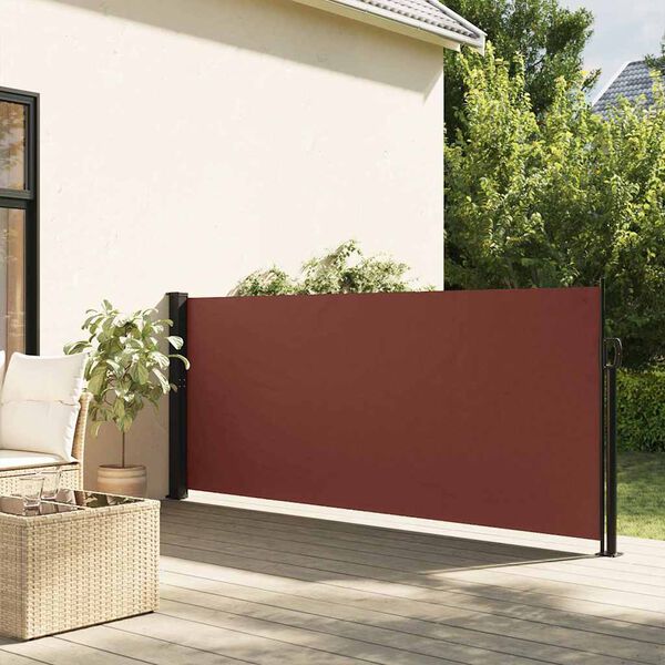vidaXL Tenda da Sole Laterale Retrattile Marrone 100x500 cm