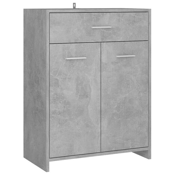 vidaXL Mobile da Bagno Grigio Cemento 60x33x80 cm in Legno tecnico