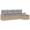 vidaXL Set Divano da Giardino 5 pz Beige polyrattan