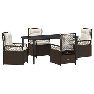 vidaXL Set da Pranzo per Giardino 5 pcs Marrone polyrattan