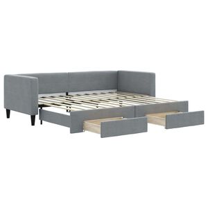 vidaXL Divano Letto Estraibile Cassetti Grigio Chiaro 80x200cm Tessuto