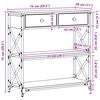 vidaXL Tavolo Consolle con cassetto Rovere nero 75 x 28 x 75 cm