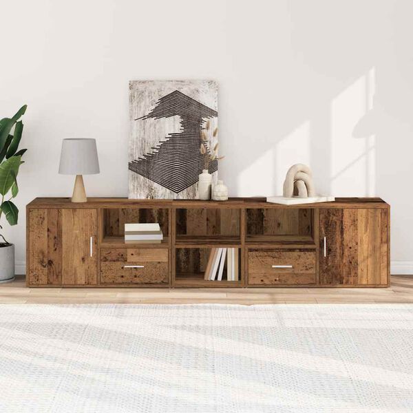 vidaXL Mobile Angolare Legno Antico 200x40x45 cm in Truciolato