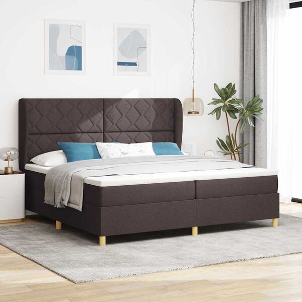 vidaXL Letto con molle e materasso Grigio Scuro 90x190 cm Tessuto