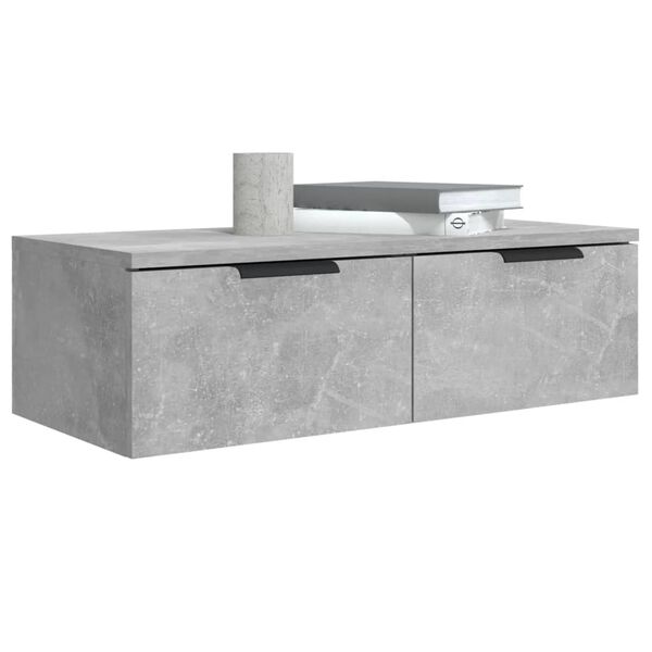 vidaXL Armadietto a Muro Grigio Cemento 68x30x20 cm Legno Multistrato