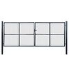 vidaXL Cancello da Giardino in Rete di Acciaio Zincato 400x150 cm Grigio