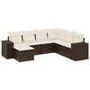 vidaXL Set Divani da Giardino 7 pz con Cuscini Marrone in Polyrattan