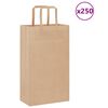 vidaXL Sacchetti di Carta 250 pz con Manici Marrone 21x11x36 cm