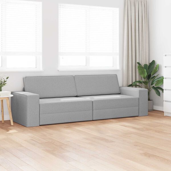 vidaXL Divano letto 200cm Grigio Nuvola Tessuto