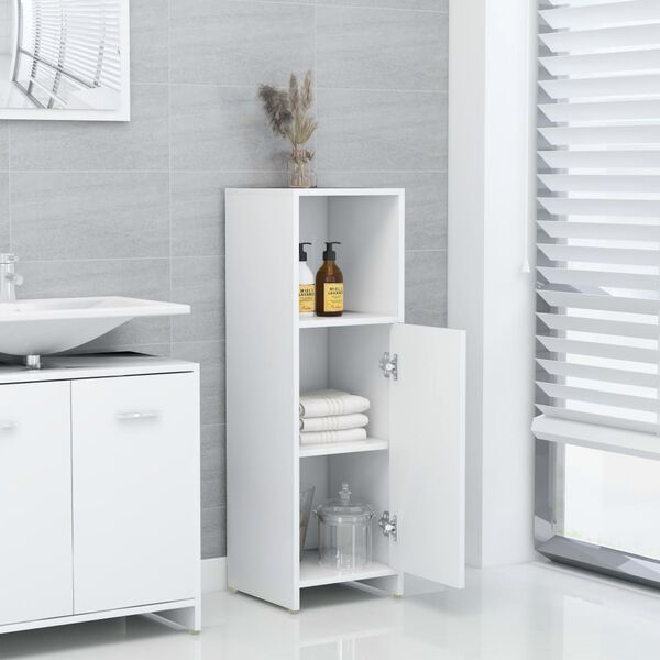vidaXL Armadio da Bagno Bianco 30x30x95 cm in Legno Multistrato