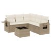 vidaXL Set Divano da Giardino 6 pz con Cuscini Beige in Polyrattan