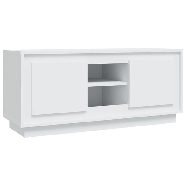 vidaXL Mobile Porta TV Bianco 102x35x45 cm in Legno Multistrato