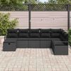 vidaXL Set Divano da Giardino 8 pcs Nero Poly Rattan