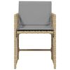 vidaXL Sedie da Giardino con Cuscini 4 pz Beige Misto in Polyrattan