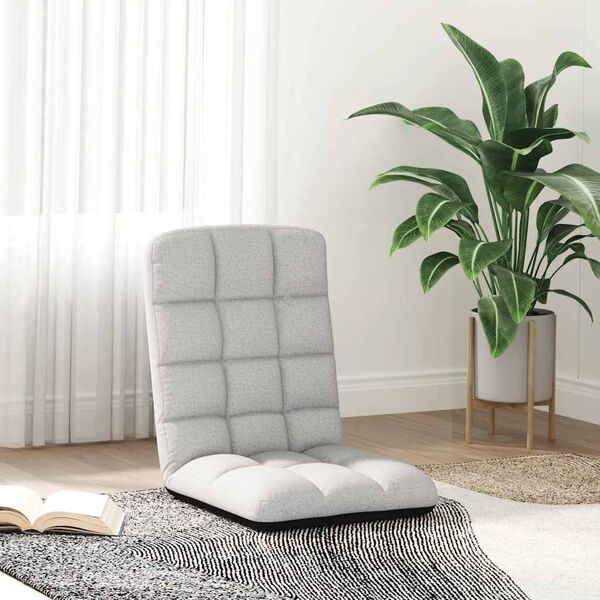 vidaXL Sedia da Terra Pieghevole Grigio Nuvola 71x51x62 cm in Tessuto