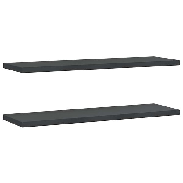 vidaXL Mensole a Muro 2 pz 100x30x3 cm Nero in Acciaio Inossidabile
