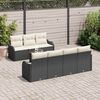 vidaXL Set Divano da Giardino con cuscino 8 pcs Nero polyrattan