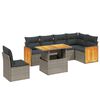 vidaXL Set Divani da Giardino 7 pz con Cuscini Grigio in Polyrattan