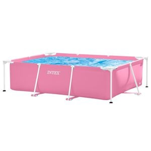 INTEX Piscina da giardino con telaio in metallo sopra il terreno Rosa
