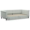 vidaXL Divano Letto Estraibile Cassetti Grigio Chiaro 90x190cm Velluto