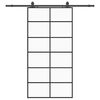 vidaXL Porta Scorrevole con Ferramenta Nera 102x205 cm in Vetro ESG