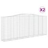 vidaXL Cesti Gabbioni ad Arco 2 pz 400x50x160/180 cm Ferro Zincato