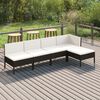 vidaXL Set Divani da Giardino 5 pz con Cuscini in Polyrattan Nero