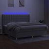 vidaXL Letto a Molle Materasso e LED Grigio Chiaro 200x200 cm Tessuto