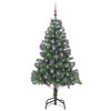 vidaXL Albero di Natale con 300 LED con supporto Verde 210 cm PVC