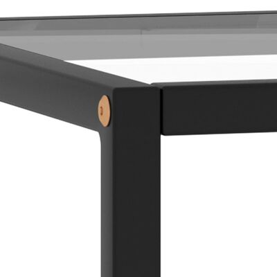 vidaXL Tavolino da Salotto Nero con Vetro Temperato 40x40x50 cm