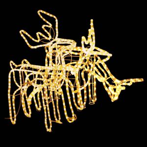 vidaXL Set Figure Renne Natalizie 3 pz Bianco Caldo