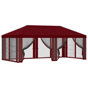 vidaXL Copertura Gazebo con Pareti Laterali Borgogna 600,5 x 300,5 cm