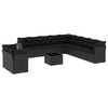 vidaXL Set Divani da Giardino 12 pz con Cuscini Nero in Polyrattan