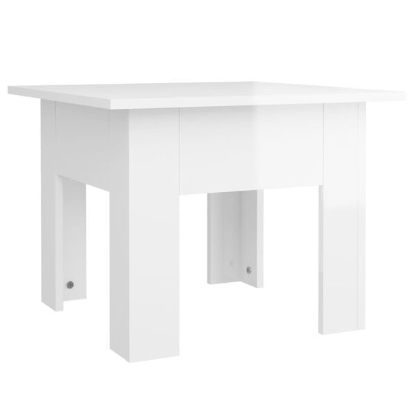 vidaXL Tavolino da Salotto Bianco Lucido 55x55x42 cm Legno Multistrato