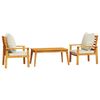 vidaXL Set Mobili da Giardino 3pz con Cuscini Legno Massello di Acacia