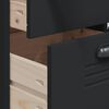 vidaXL Credenza VIKEN Nera 80x40x190 cm in Legno Massello di Pino