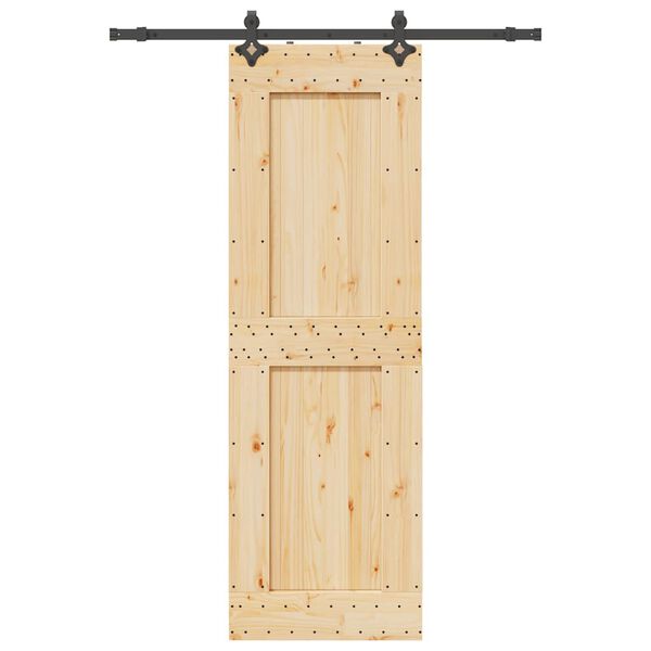 vidaXL Porta Scorrevole con Set Hardware 70x210 cm Legno Massello Pino